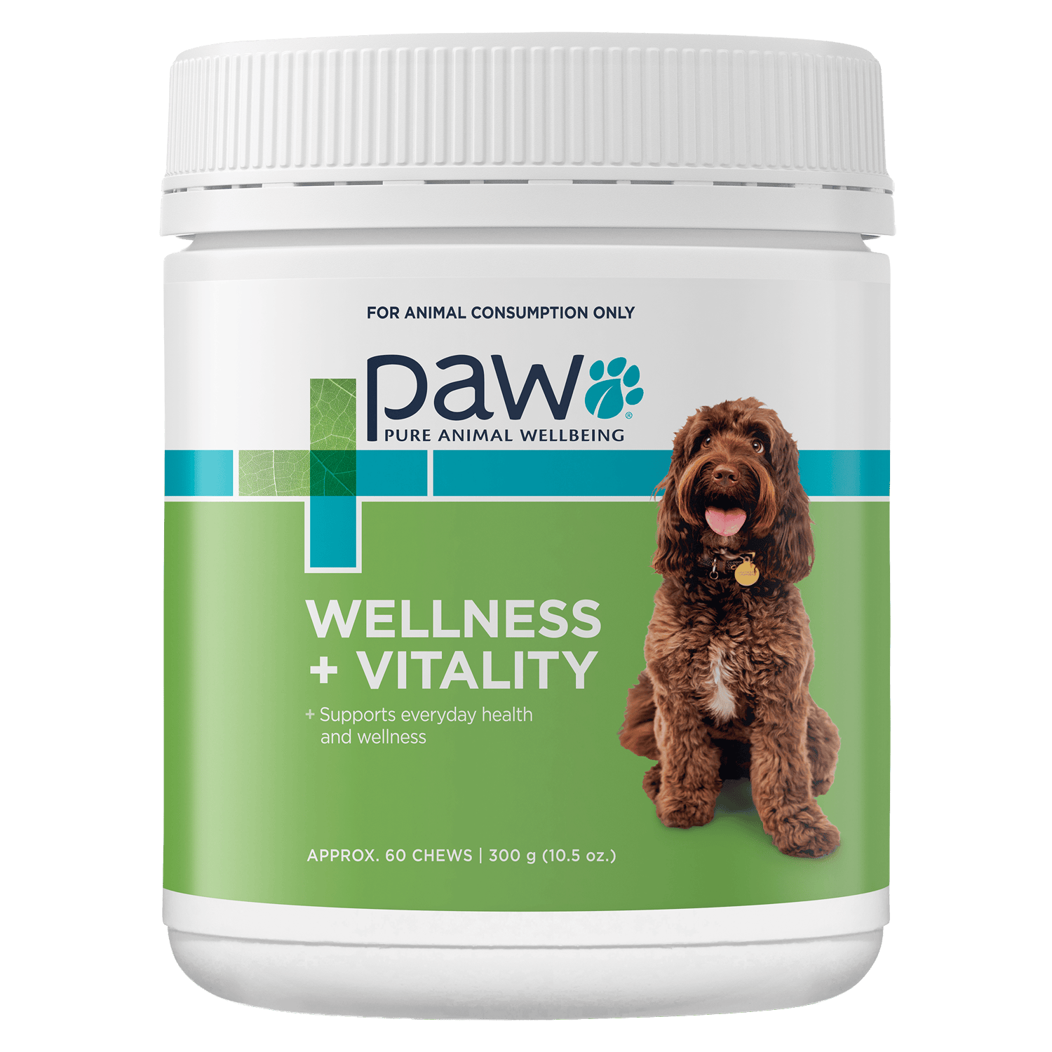 PAW Wellness and Vitality 60 Chews Front Label