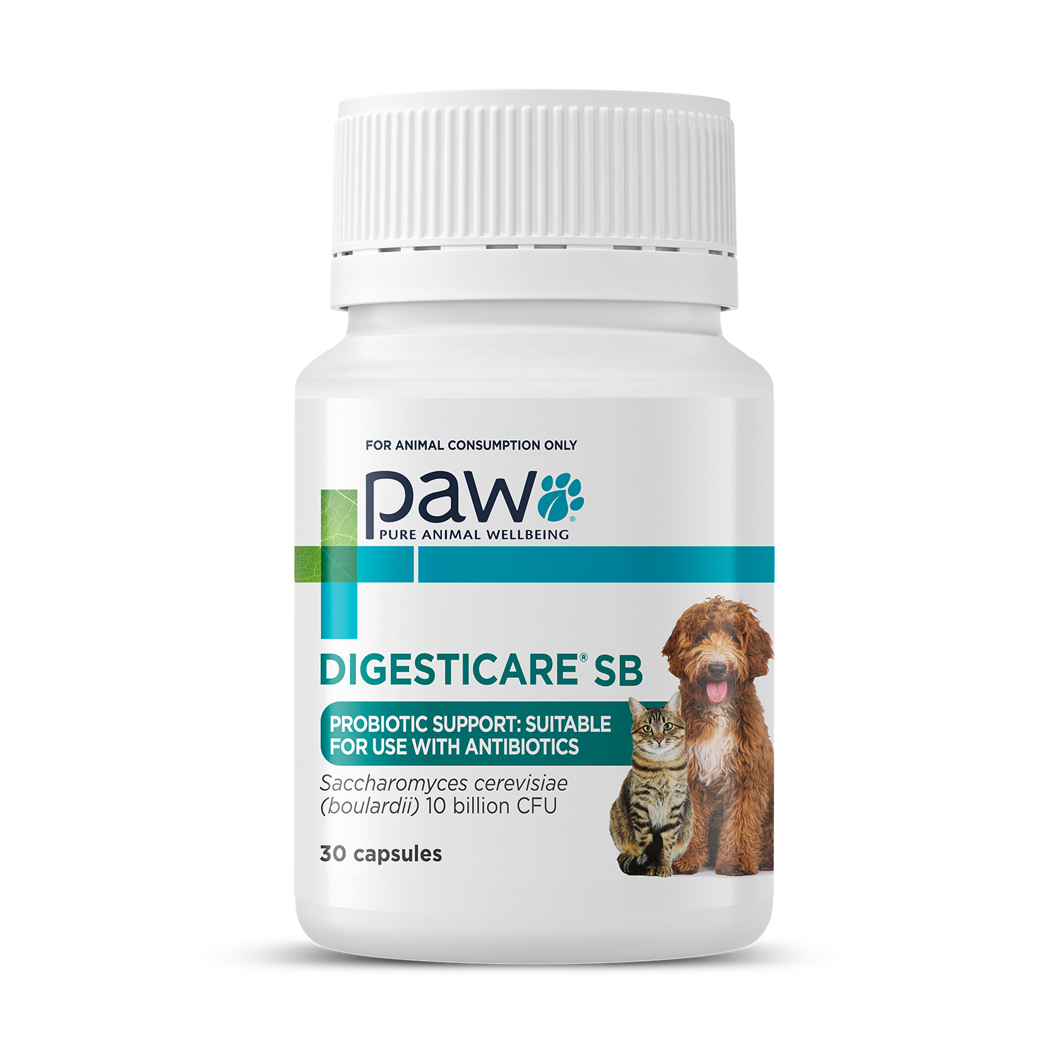 PAW Capsules 30 Capsules PAW DigestiCare® SB Front Label