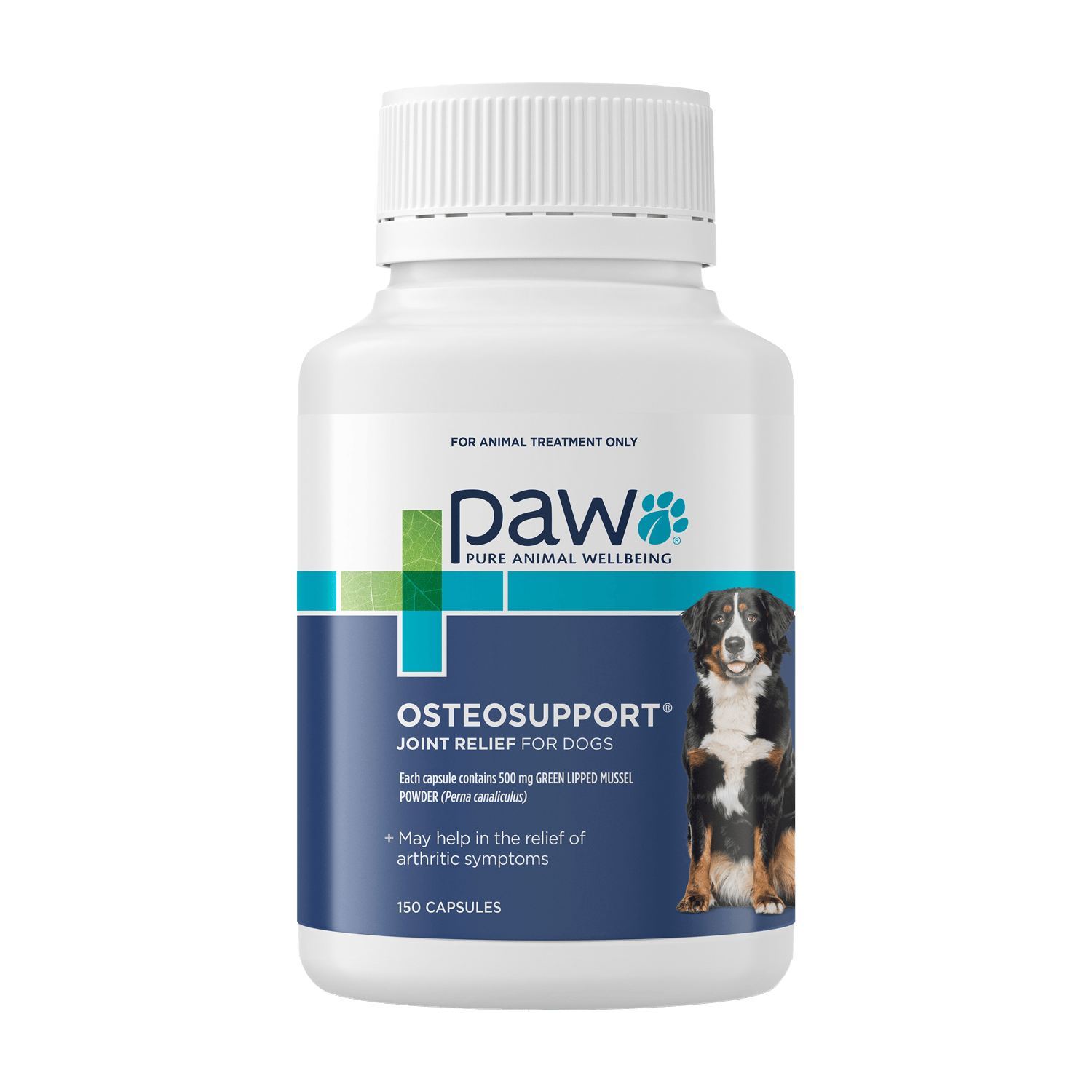 PAW OsteoSupport® for Dogs 150 Capsules Front Label