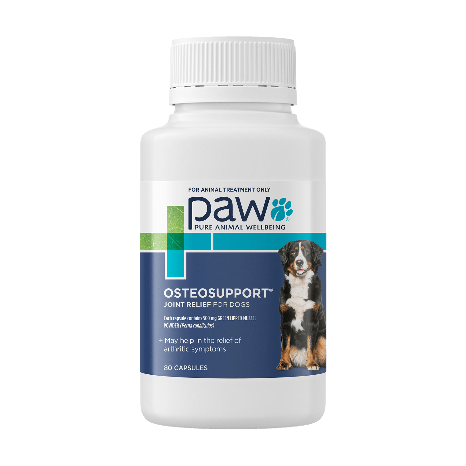 PAW OsteoSupport® for Dogs 80 Capsules Front Label