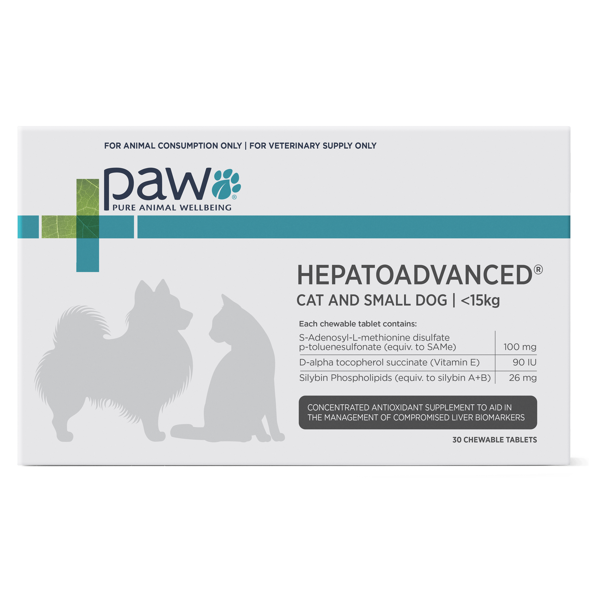 PAW Chewable Tablet 60 Chewable Tablets PAW HepatoAdvanced® for Small Dogs