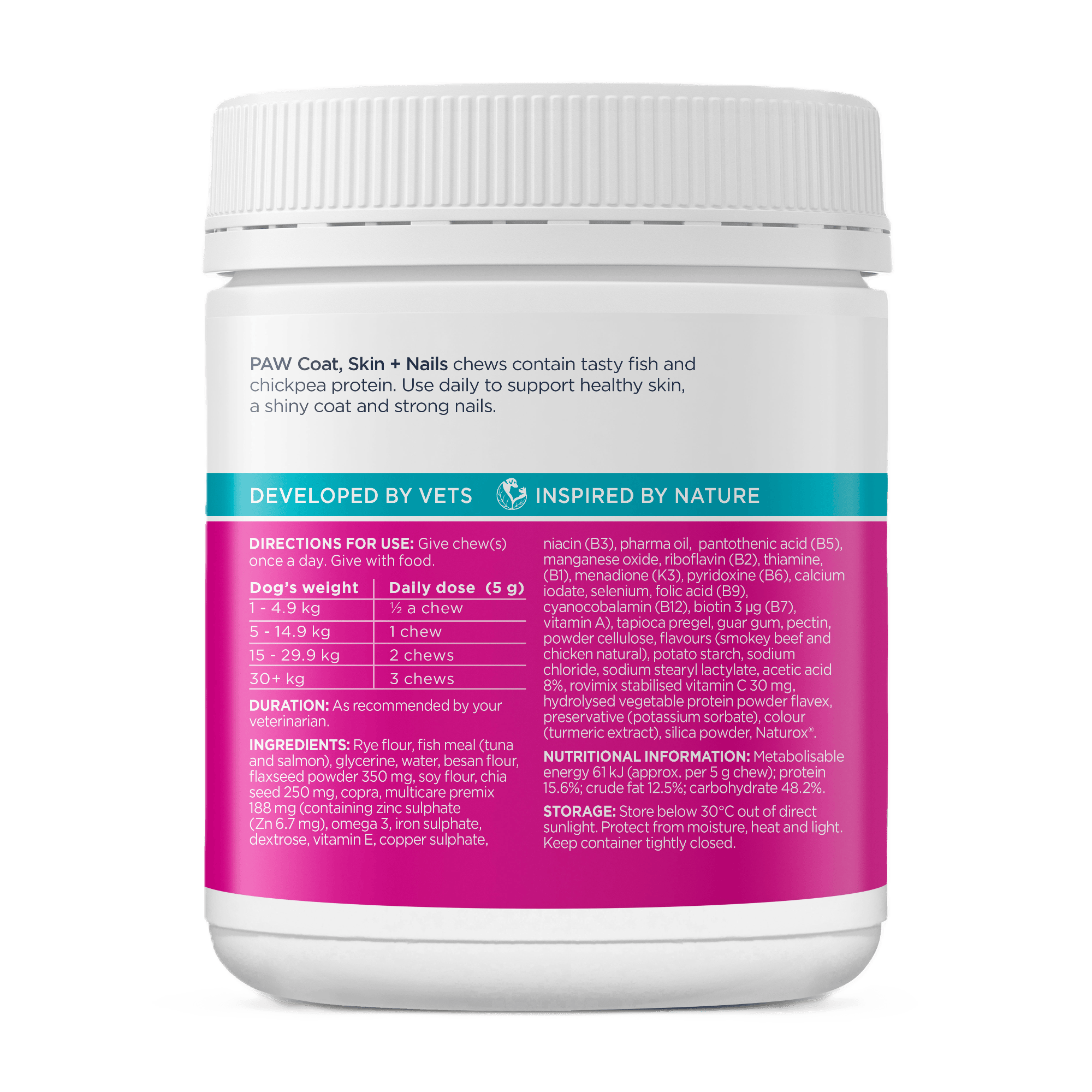 PAW Chews 60 Chews PAW Coat Skin Nails Chews