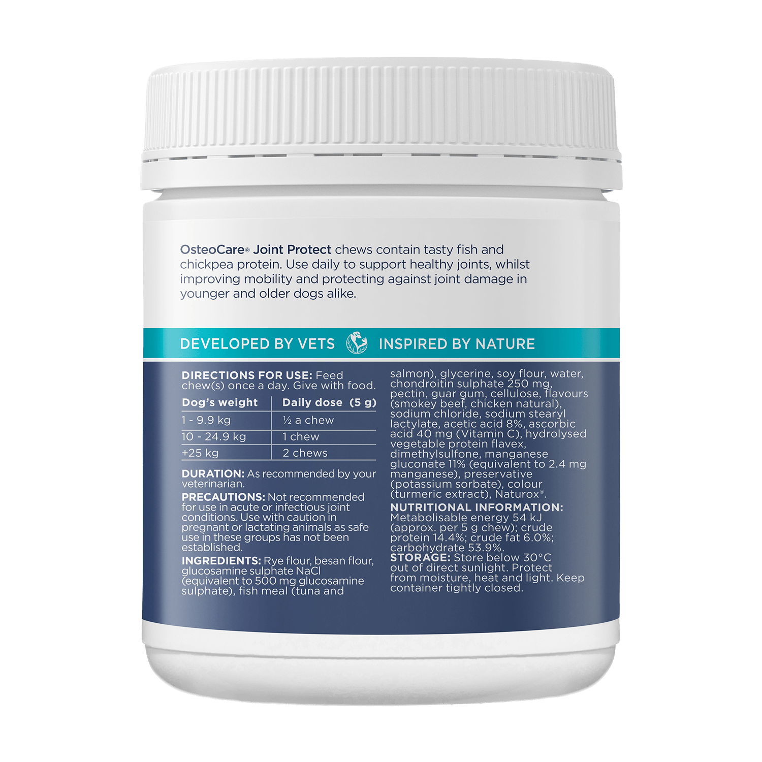 PAW OsteoCare® 60 Chews Back Label