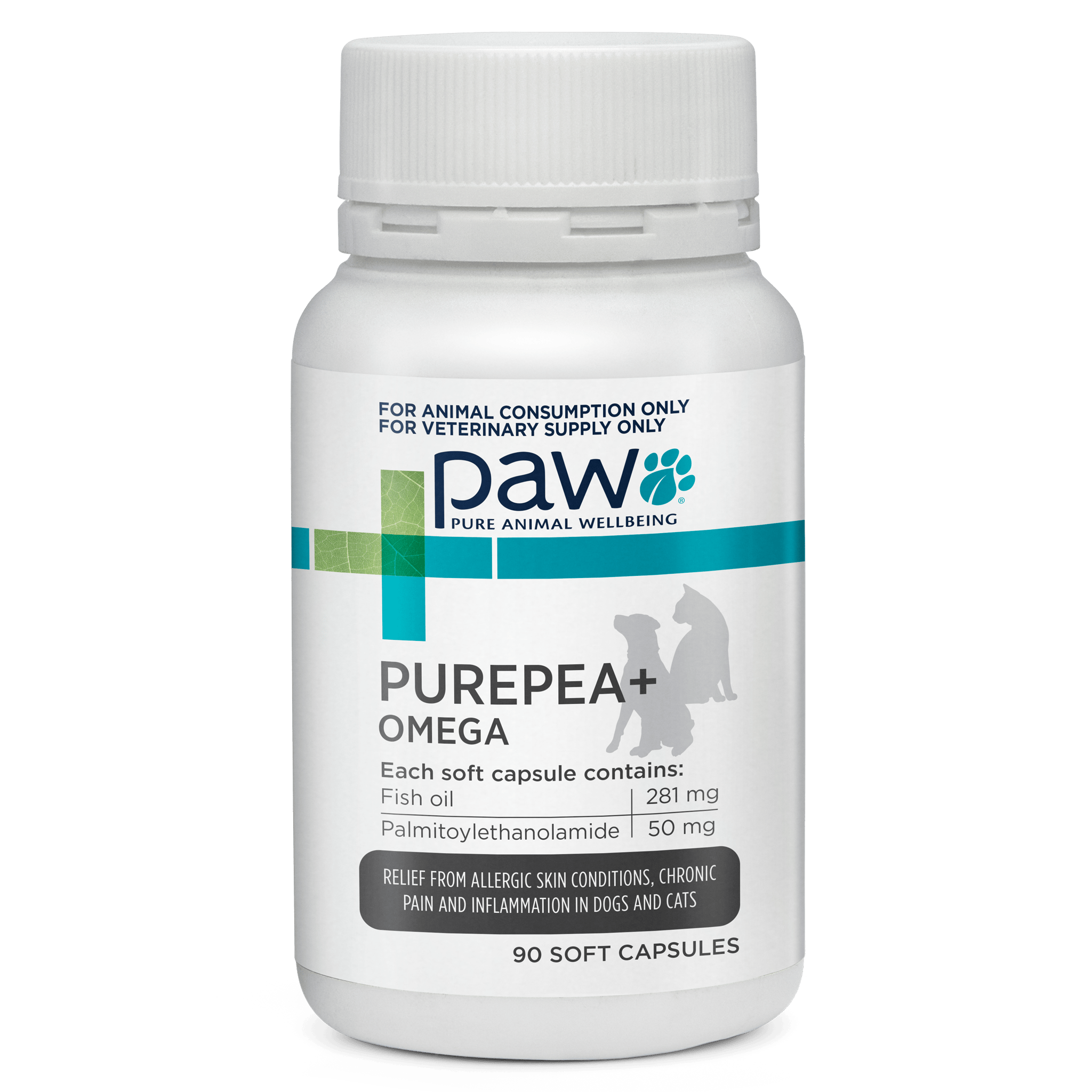 PAW Gel Capsules 90 Gel Capsules PAW PurePEA+ Omega